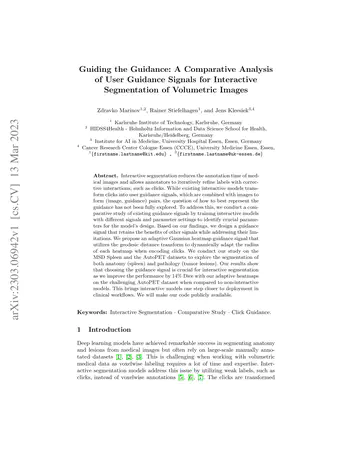 Guiding the Guidance: A Comparative Analysis of User Guidance Signals for Interactive Segmentation of Volumetric Images