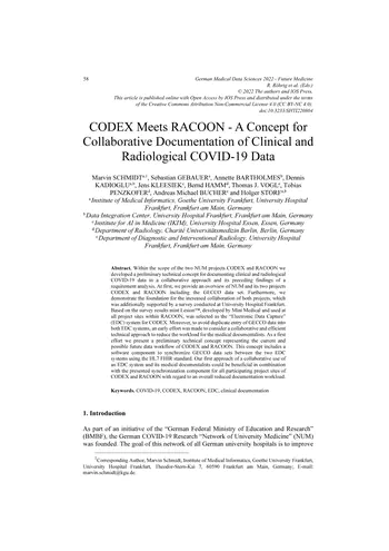 CODEX Meets RACOON – A Concept for Collaborative Documentation of Clinical and Radiological COVID-19 Data