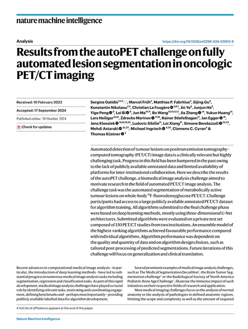 Results from the autoPET challenge on fully automated lesion segmentation in oncologic PET/CT imaging