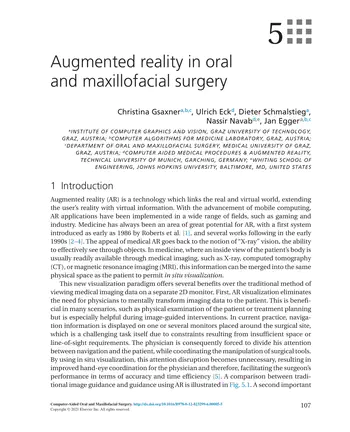 Augmented reality in oral and maxillofacial surgery