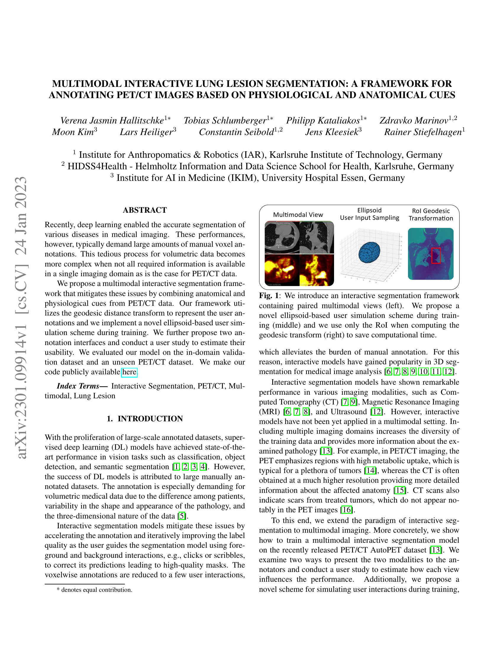 Multimodal Interactive Lung Lesion Segmentation A Framework for