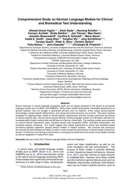 Comprehensive Study on German Language Models for Clinical and Biomedical Text Understanding