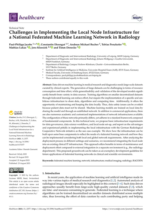 Challenges in Implementing the Local Node Infrastructure for a National Federated Machine Learning Network in Radiology