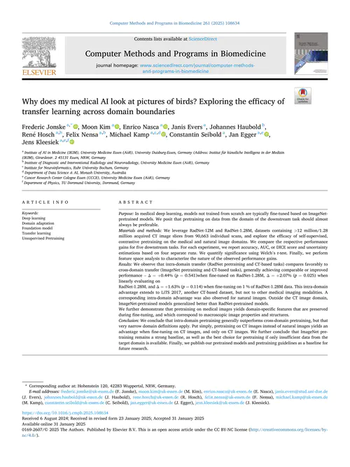 Why does my medical AI look at pictures of birds? Exploring the efficacy of transfer learning across domain boundaries