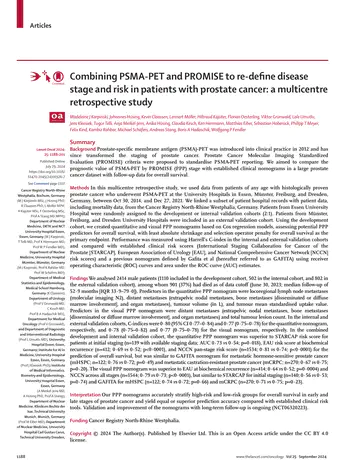 Combining PSMA-PET and PROMISE to re-define disease stage and risk in patients with prostate cancer: a multicentre retrospective study