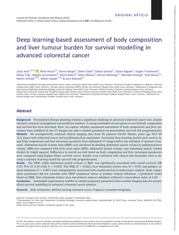 Deep learning-based assessment of body composition and liver tumor burden for survival modeling in advanced colorectal cancer