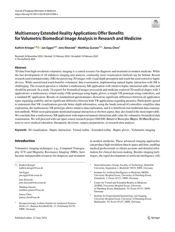 Multisensory Extended Reality Applications Offer Benefits for Volumetric Biomedical Image Analysis in Research and Medicine