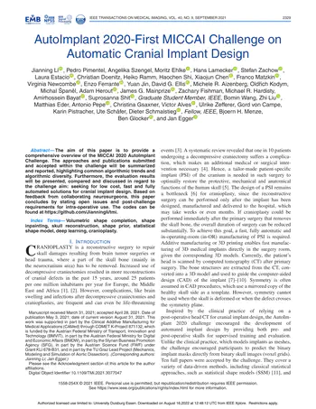 AutoImplant 2020-first MICCAI challenge on automatic cranial implant design