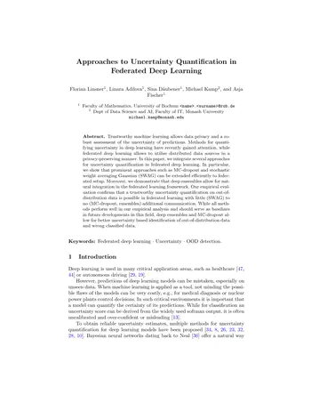 Approaches to Uncertainty Quantification in Federated Deep Learning