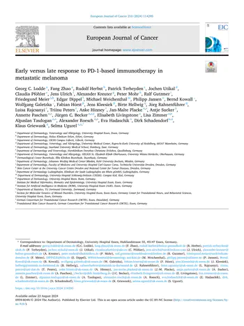 Early versus late response to PD-1-based immunotherapy in metastatic melanoma