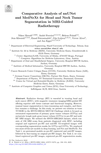 Comparative Analysis of nnUNet and MedNeXt for Head and Neck Tumor Segmentation in MRI-Guided Radiotherapy