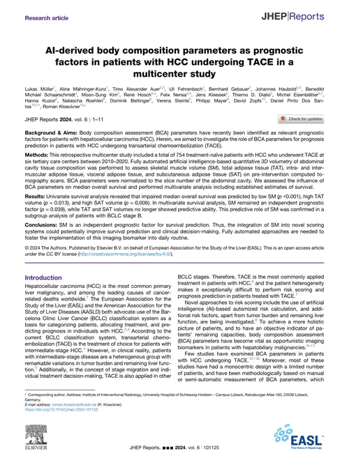 AI-derived body composition parameters as prognostic factors in patients with HCC undergoing TACE in a multicenter study