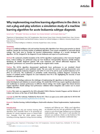 Why implementing machine learning algorithms in the clinic is not a plug-and-play solution: a simulation study of a machine learning algorithm for acute leukaemia subtype diagnosis