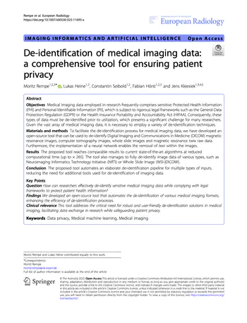 De-identification of medical imaging data: a comprehensive tool for ensuring patient privacy