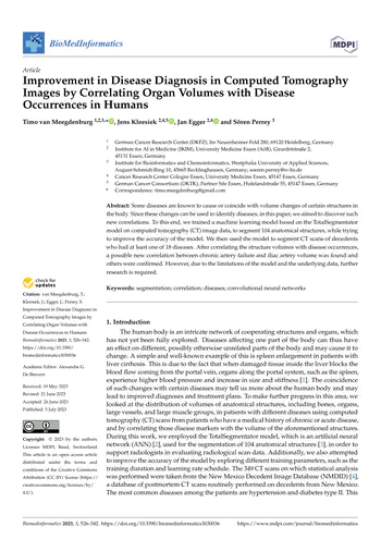 Improvement in Disease Diagnosis in Computed Tomography Images by Correlating Organ Volumes with Disease Occurrences in Humans
