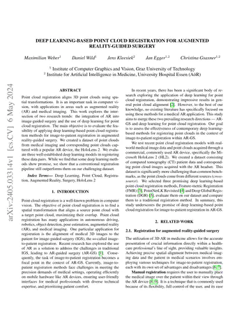 Deep Learning-based Point Cloud Registration for Augmented Reality-guided Surgery