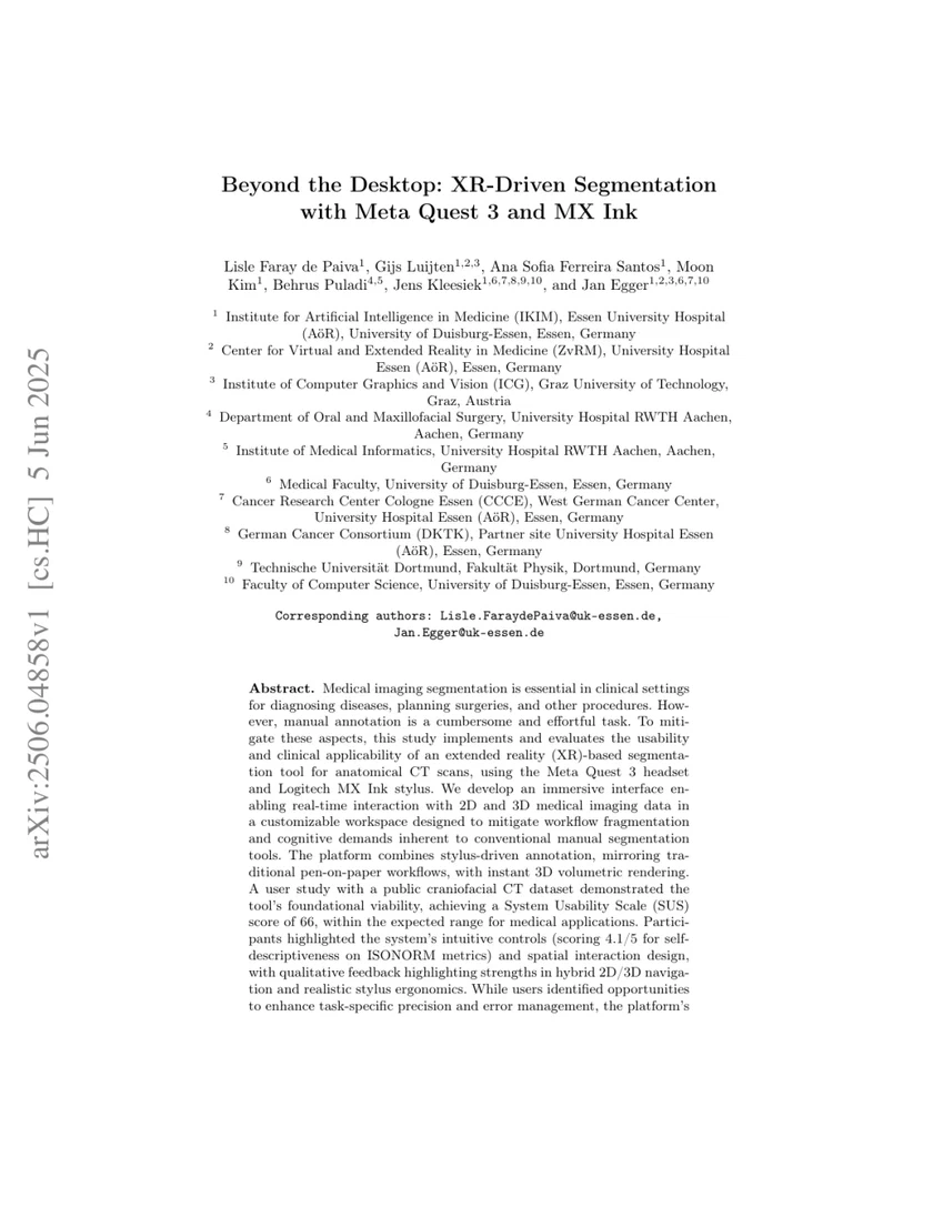 Beyond the Desktop: XR-Driven Segmentation with Meta Quest 3 and MX Ink
