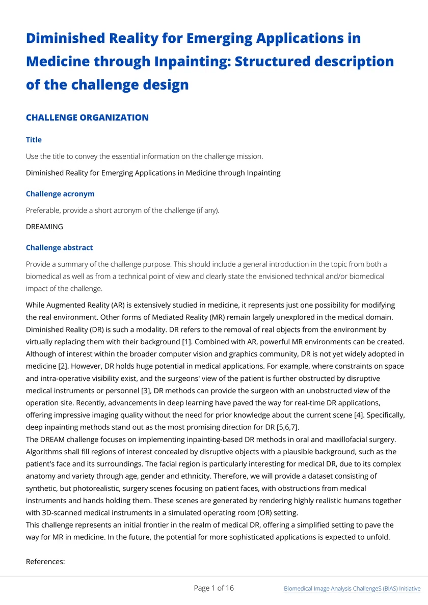 Diminished Reality for Emerging Applications in Medicine through Inpainting