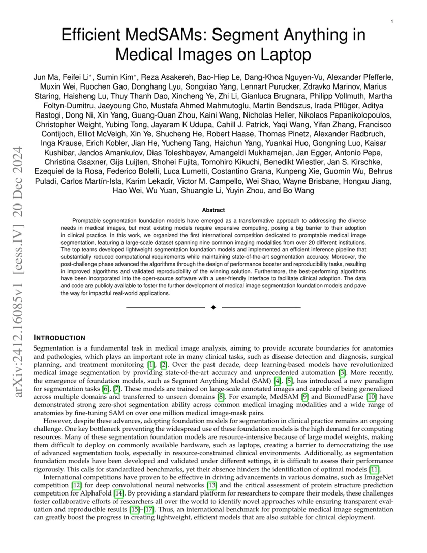 Efficient MedSAMs: Segment Anything in Medical Images on Laptop