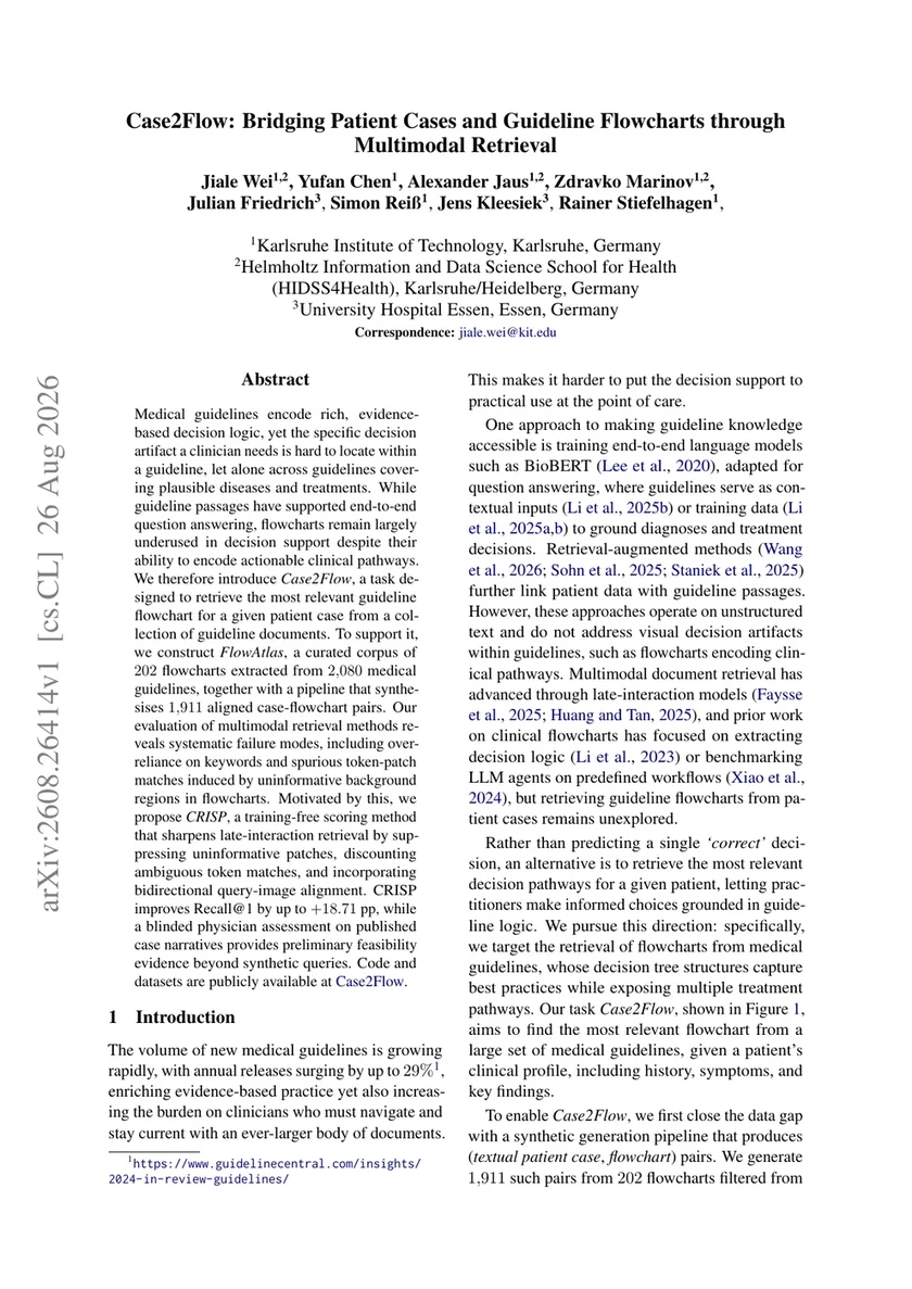 Case2Flow: Bridging Patient Cases and Guideline Flowcharts through Multimodal Retrieval